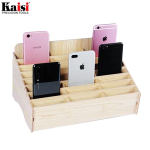 lcd pcb wooden mobilephone stand holder tray slots storage box for phone lcd panel refurbish support station phone repair tool free global shipping