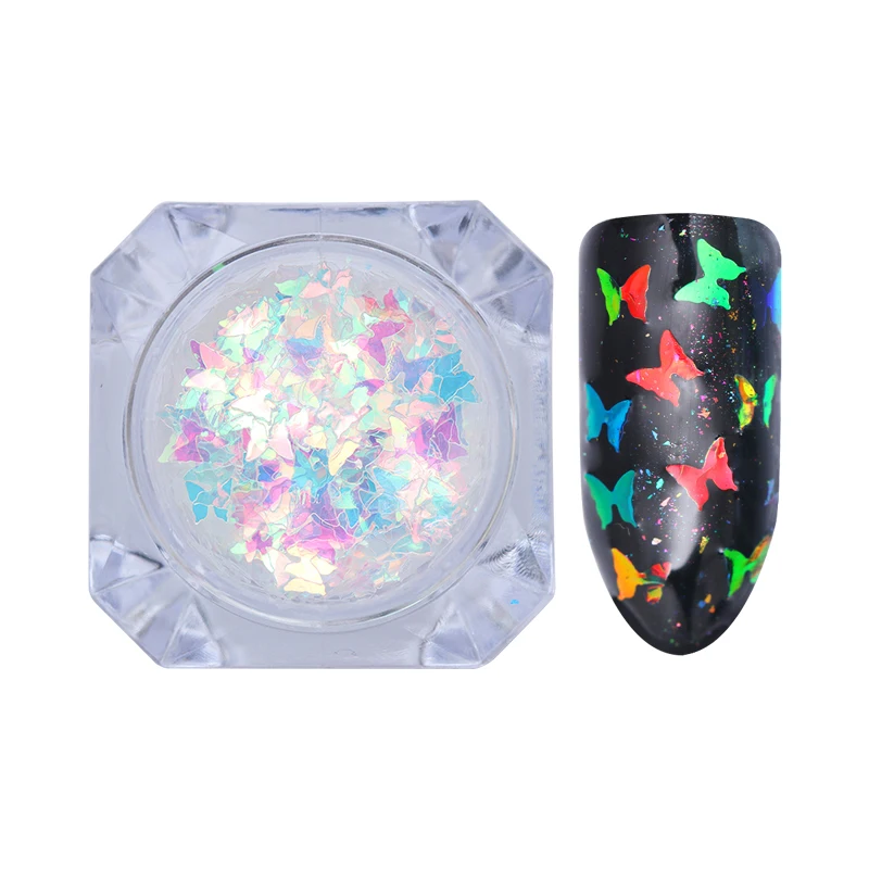 1 коробка цветные бабочки для ногтей Flakies Блестящие Блестки Дизайн украшения |