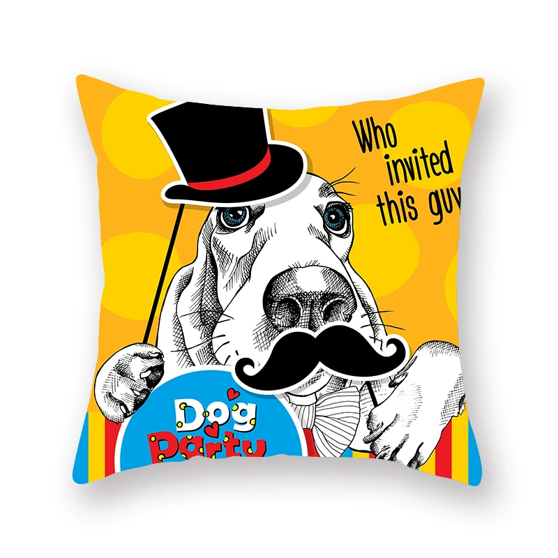 Наволочка Parkshin Cartoon Cushion Cover Decorative Home Textiles Dog Throw Pillow Cases 45*45cm Square Covers Decoration For Sofa.