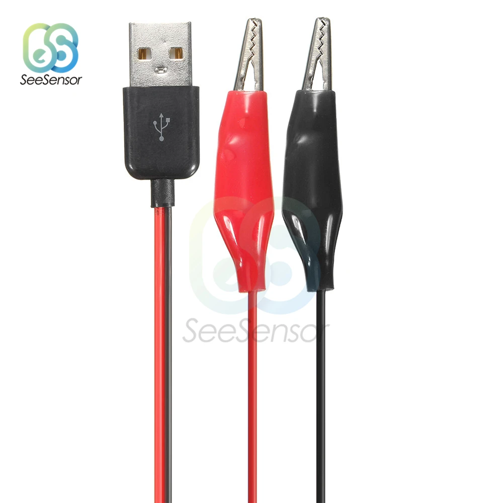 Аллигатор тестовые зажимы зажим к USB папа адаптер кабель Разъем питания провод 60