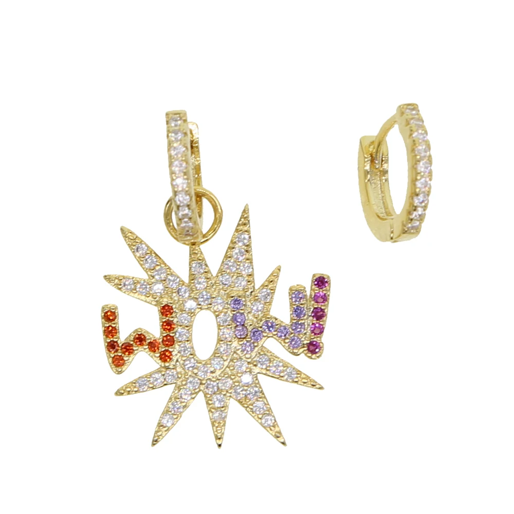 Роскошные Большие женские серьги золотые красочные радужные cz шипы northstar