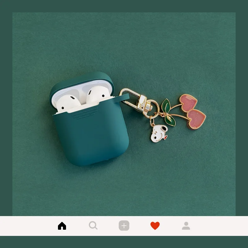 Милый чехол с подвеской в виде собаки вишни для Airpod мультяшный наушник Чехлы для Apple Airpods милые аксессуары защитный чехол с брелком