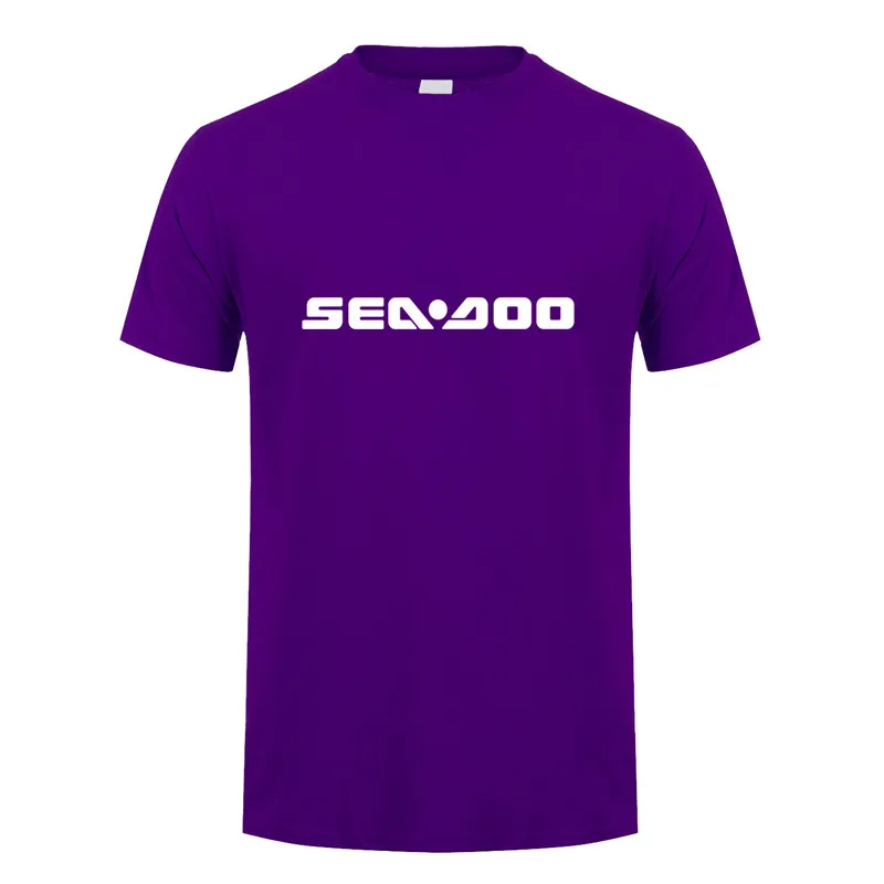 Purple Футболки Sea-Doo летняя хлопковая футболка с короткими рукавами с морским Doo Seadoo Moto Мужская футболка футболки LH-079 - Цвет: Purple