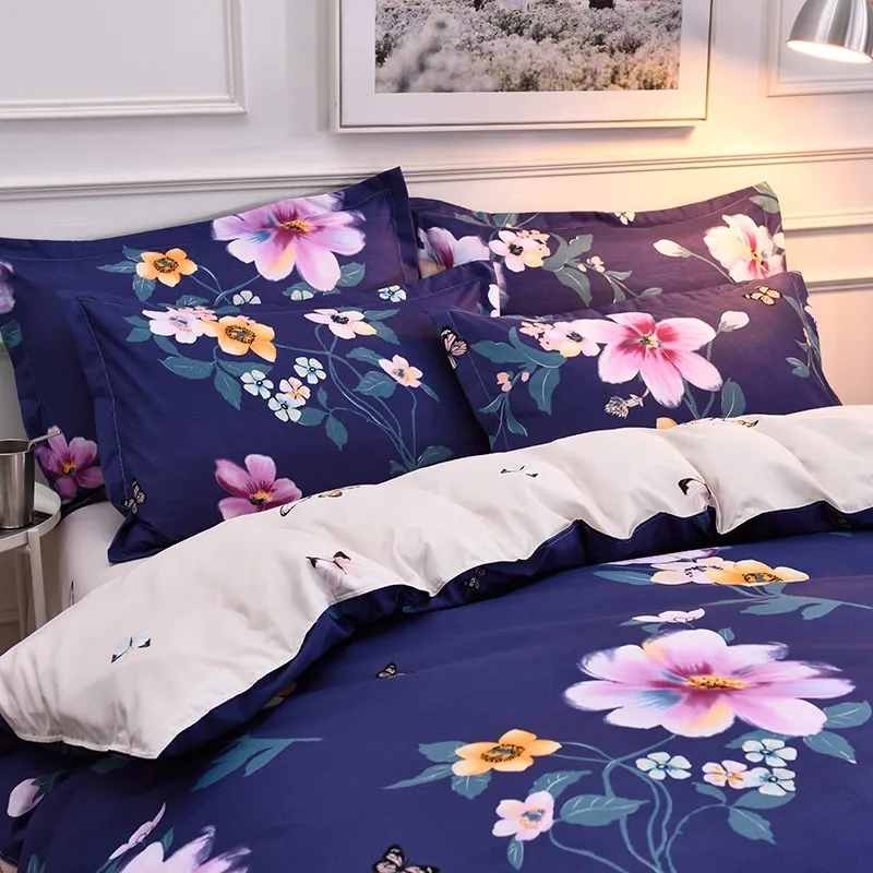 Solstice домашний текстиль темно-синий комплект постельного белья бабочка Пион