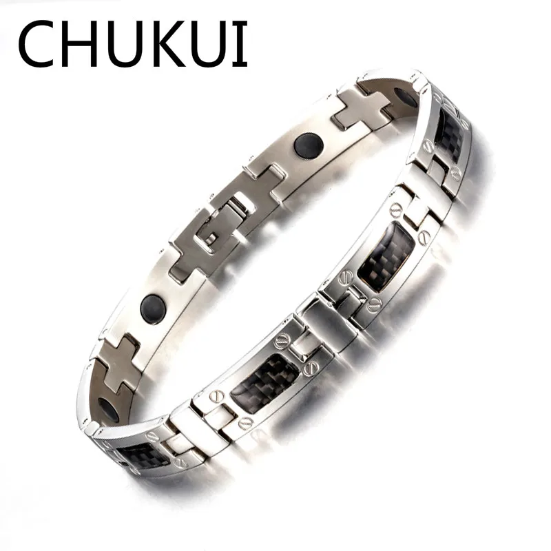 CHUKUI, Мужской элегантный хитовый браслет, серебряный, Вольфрамовая сталь, складные браслеты и браслеты, h-образная цепочка, магнитная пудра, ювелирное изделие