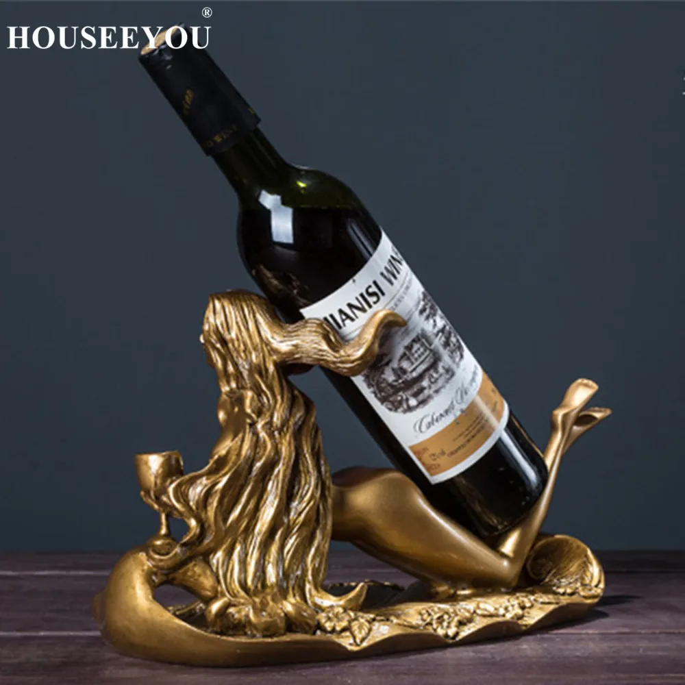 Креативная Красивая Винная стойка из смолы ретро стеллаж для винных бутылок