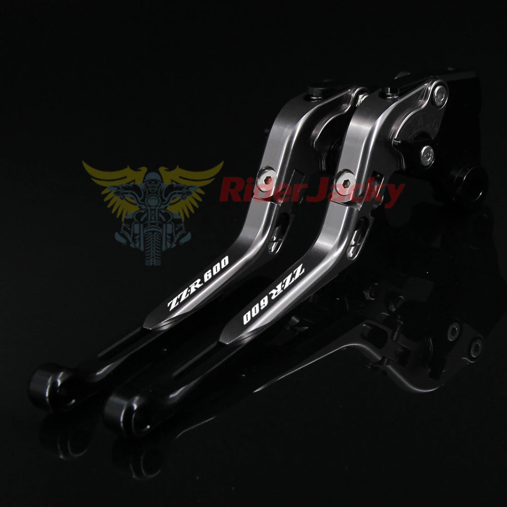 Логотип ZZR600 черный + титан для Kawasaki ZZR 600 1990 2004 2002 2003 ЧПУ Складной Выдвижная