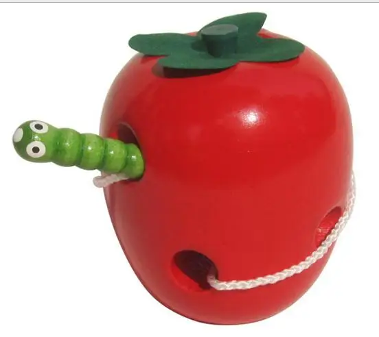 Детские деревянной резьбы гусеницы съесть Apple Паззлы Игрушечные лошадки веселые