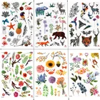 Водостойкая временная татуировка, наклейка, акварель, милый маленький животный узор, татуировка, переводная татуировка, боди-арт, поддельные татуировки