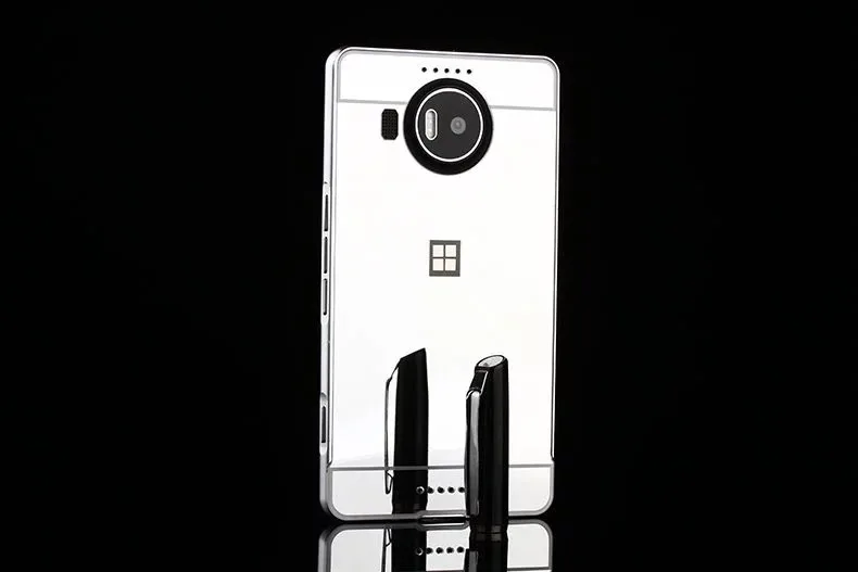 Зеркальный чехол на заднюю панель для microsoft Nokia Lumia 950 5," 950xl, Комплект алюминиевых металлических рамок, популярный чехол для телефона s для Lumia 950 XL 5,7"