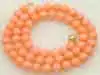 Пышное! 5 Пряди розовый 6-7 мм круглые коралловые 18-2" neckalce с большой В виде ракушки Clasp-nec5202 /Розничная