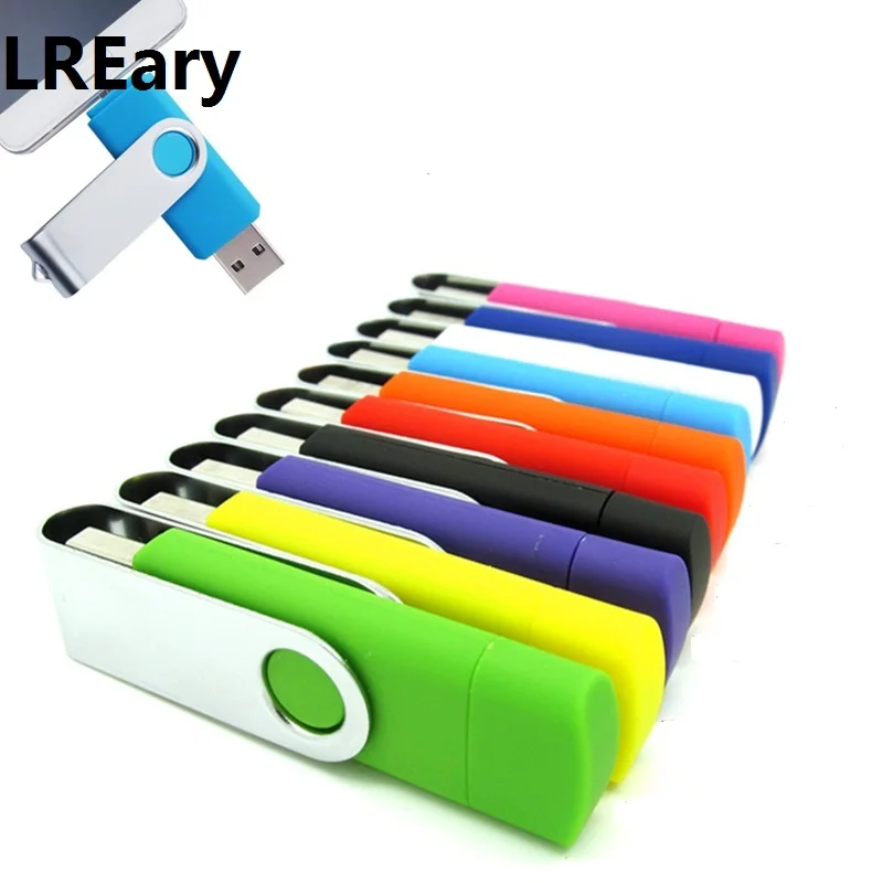 Вращение OTG USB флэш накопитель розовый/синий/зеленый Флеш карта памяти TF с