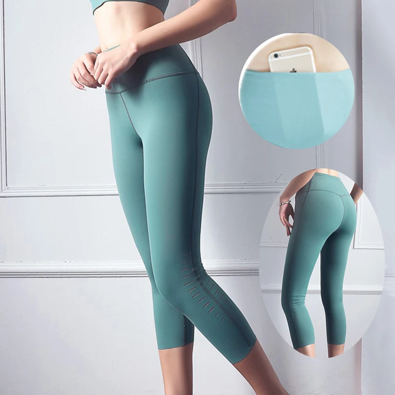 Женские Капри спортивные Леггинсы с дырками мягкий материал штаны для йоги