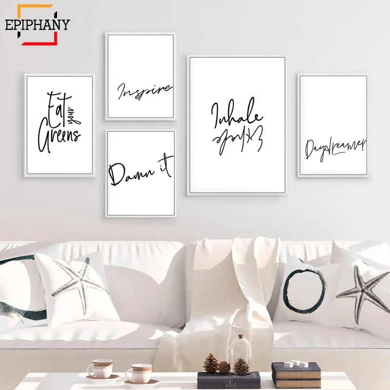 Inspire Art простые цитаты вдохните выдох медитация искусство для спальни слова