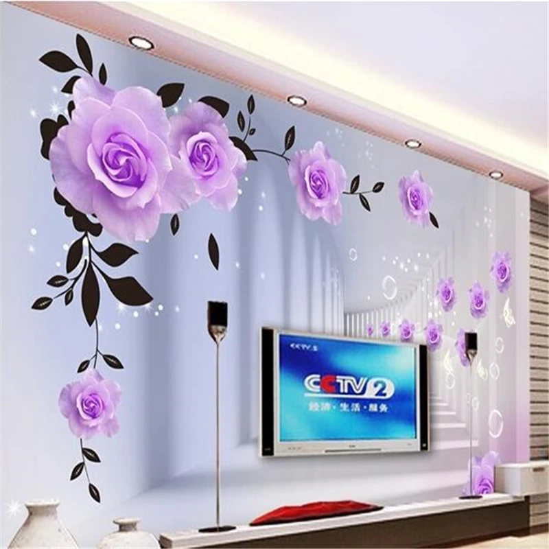 

Цветок beibehang, фон для телевизора, настенная бумага, фрески, обои на заказ, 3d большие фрески, постельное белье, фон для комнаты, мультяшная стен...