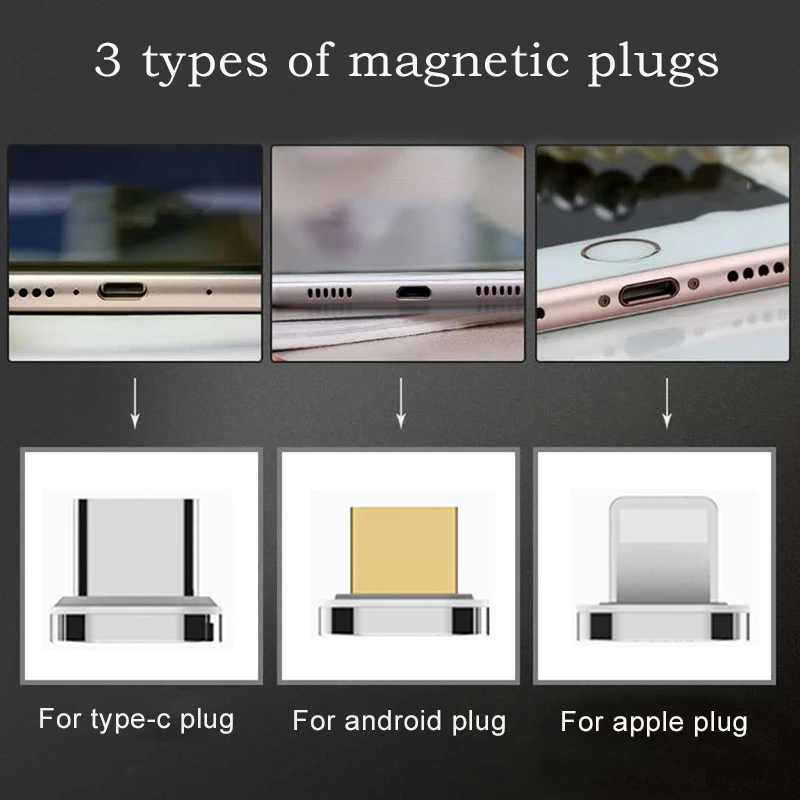 Магнитный штекер для зарядного устройства GREENPORT Micro USB Type-C мобильный телефон iPhone 6