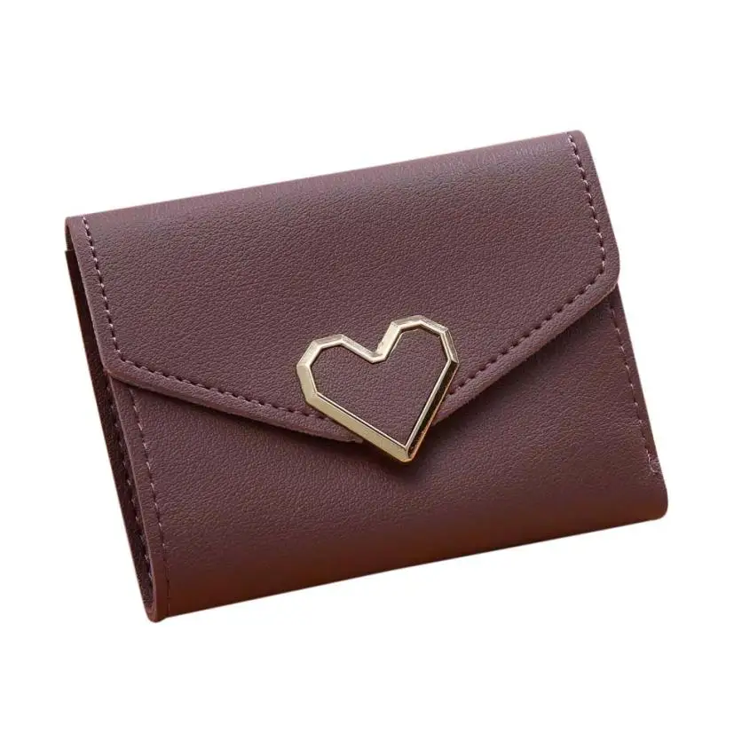 2018 новые модные Для женщин кожаный бумажник просто короткие Hasp портмоне