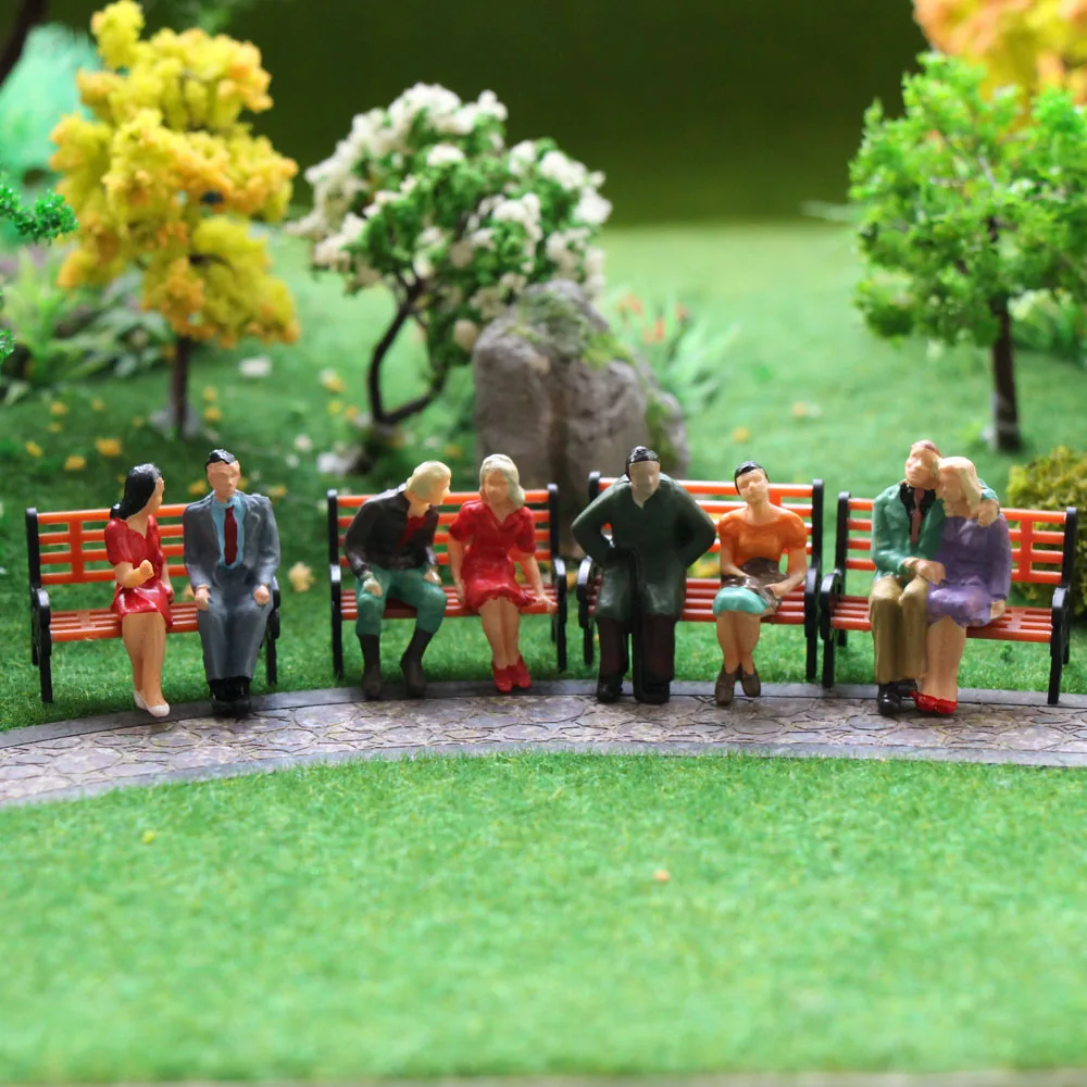 32 шт. модель Railway O scale сидящая фигура 1:43 окрашенная сидячая пара людей P4805|Наборы