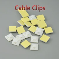 100pcs self adhesive cable tie mounts 3030 car wire tie clips flat holder fixer organizer drop adhesive clamp white black
