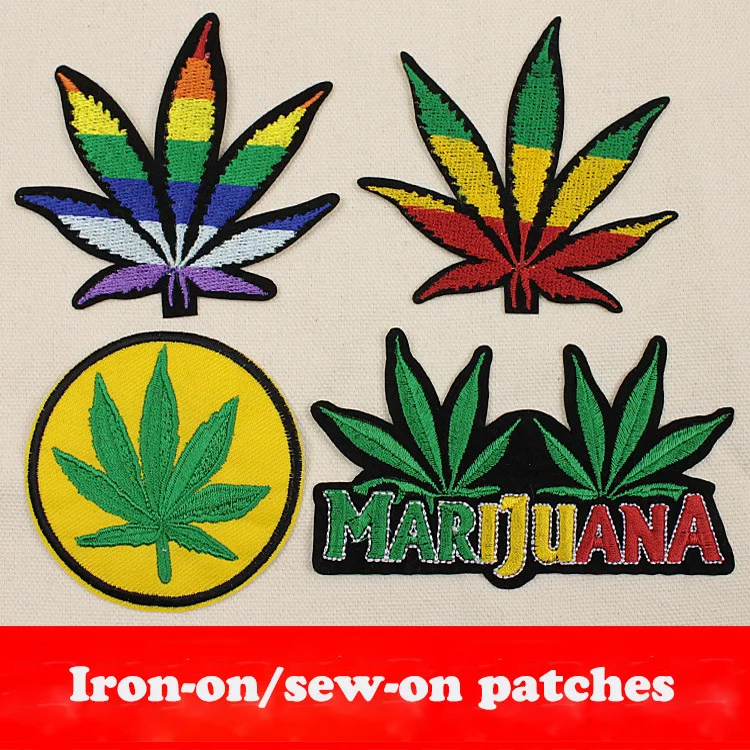 Железные нашивки красочные кленовый лист дизайн аппликация вышивка цветок 4 вида