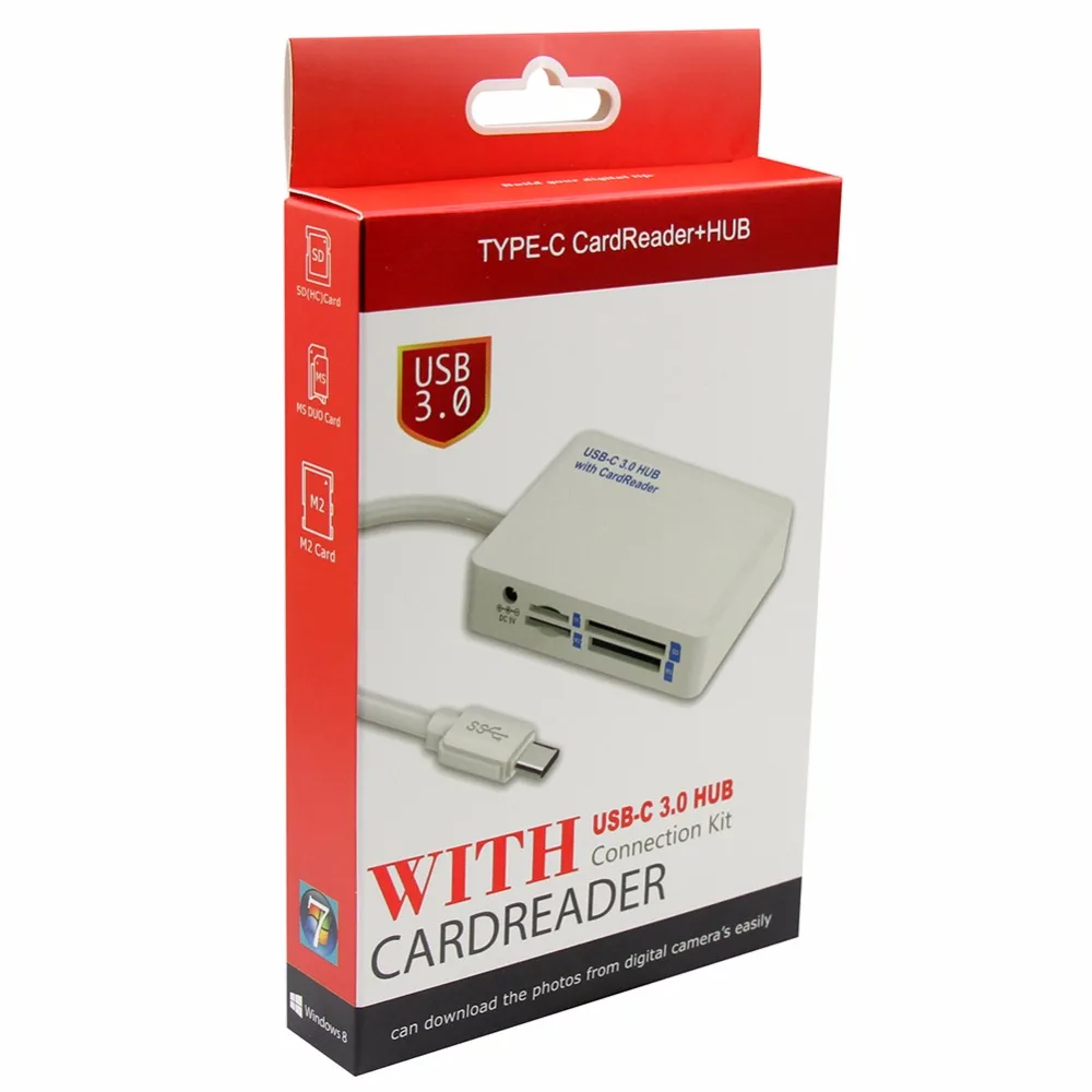 Концентратор USB 3 0 Type C концентратор OTG с 2 портами и 4 слотами для карт памяти SD/TF/MS/M2