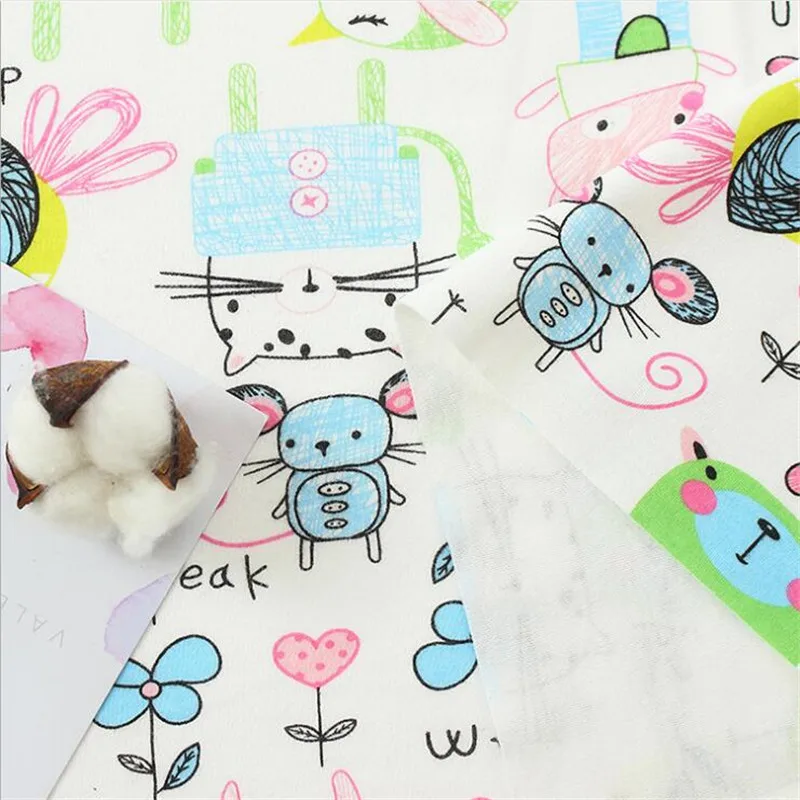 100% хлопчатобумажная ткань с принтом детская трикотажная сделай сам для шитья