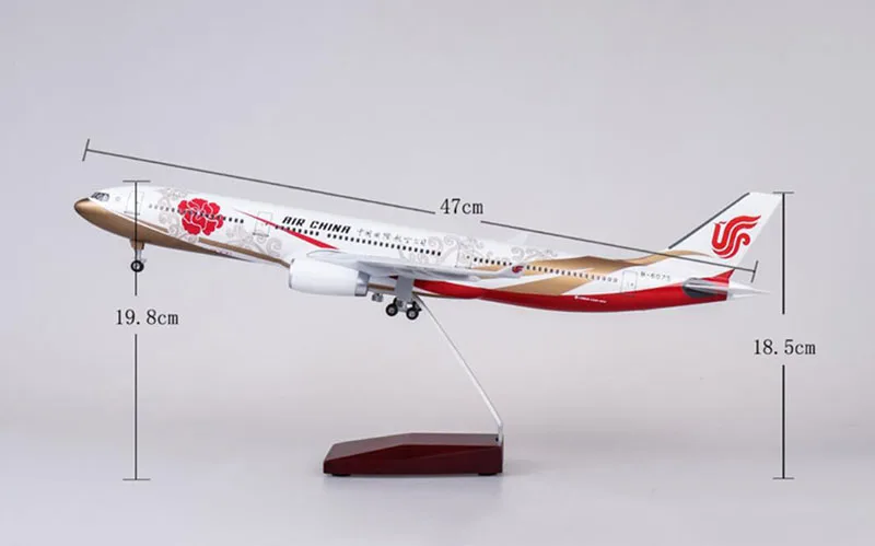 47 см 1:135 масштаб Airbus A330 модель AIR China Airlines Airway W база фары колеса Смола самолет коллекционная игрушка Коллекция