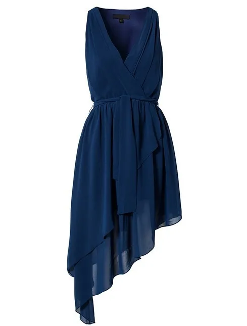 

Women dresses summer European and American sleeveless deep V-neck sexy dresses ladies asymmetrical bow belt dresses