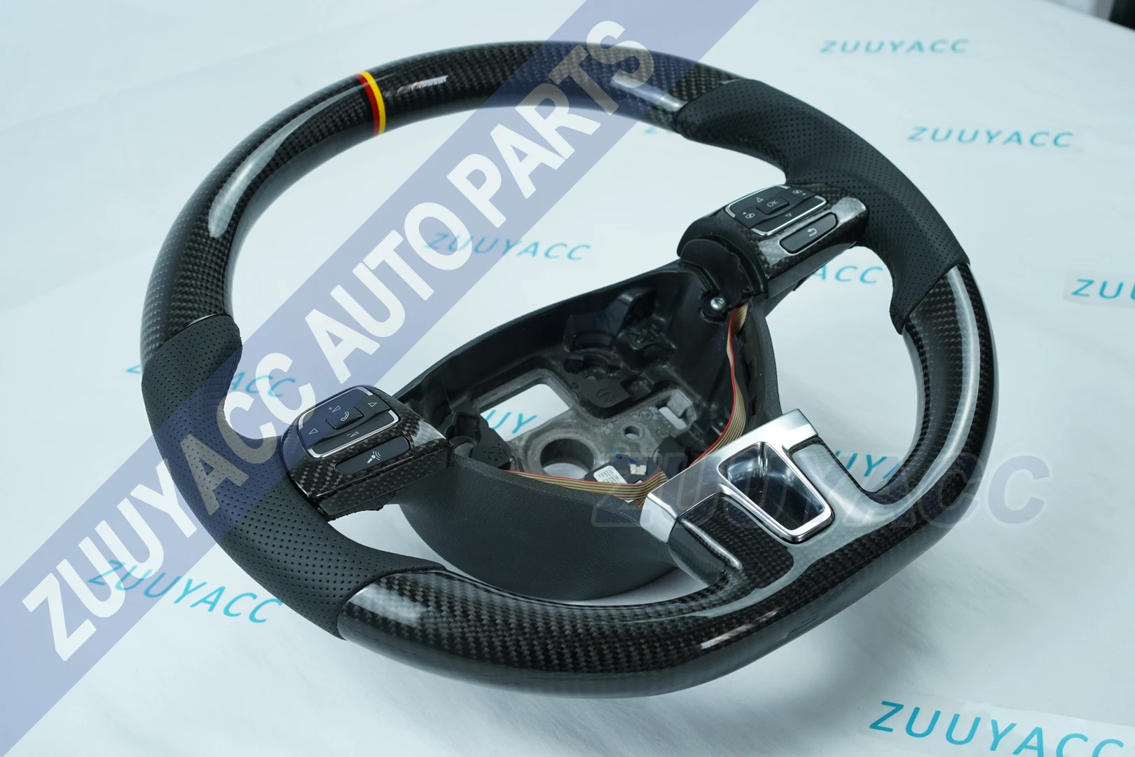 Модификация автомобиля углеродное волокно и кожа Рулевое колесо для VW Golf