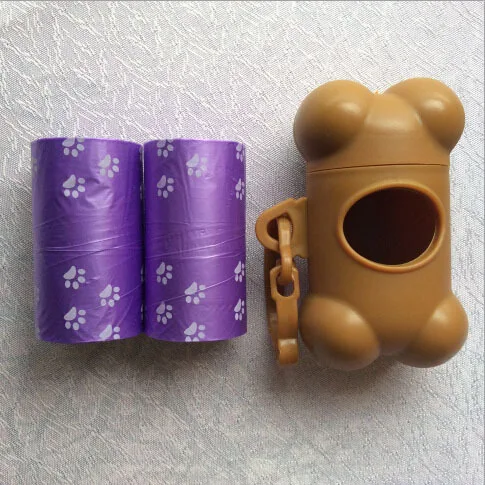 2 рулона мешков для мусора домашних собак переноски с разноцветными костями