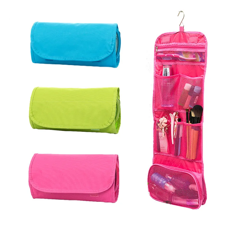 Womens Ladies Travel Toiletry Folding Hanging Wash Cosmetic Makeup Storage Bag Portable Organizer For Outdoor Camping