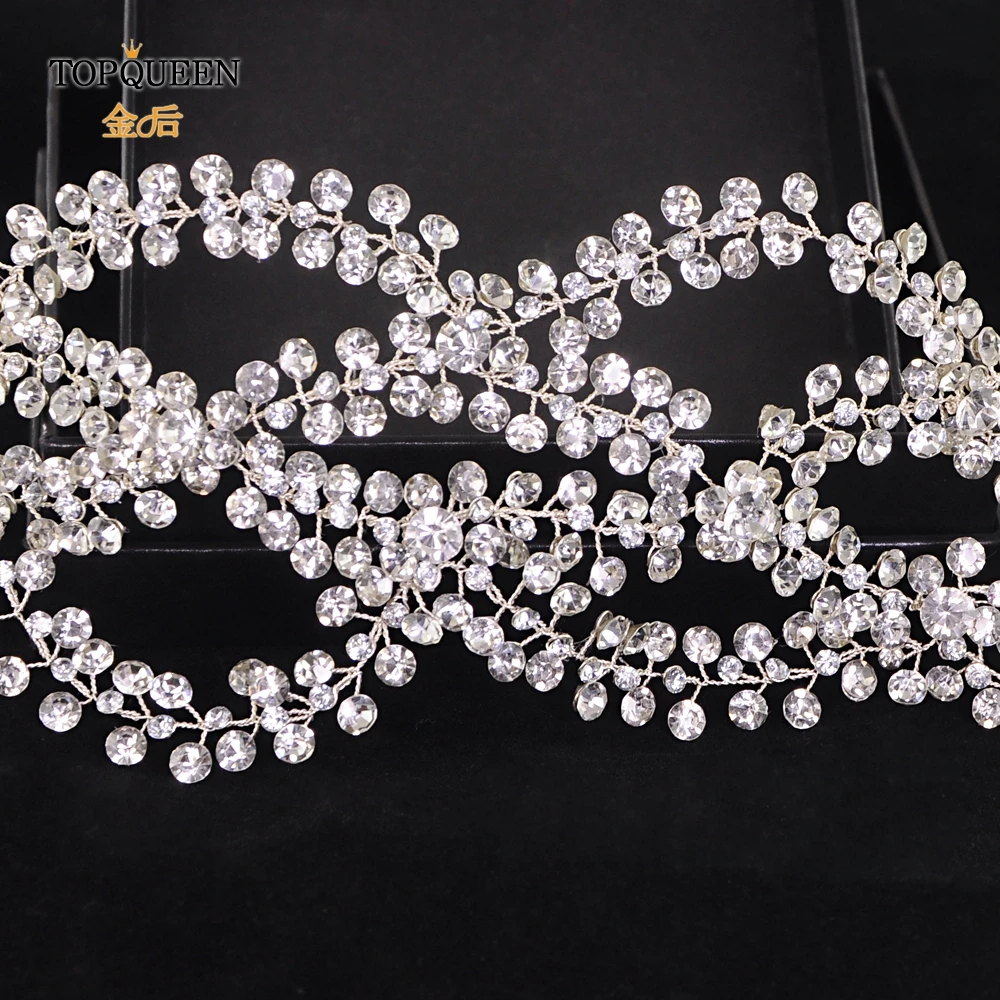 TOPQUEEN HP243Wedding аксессуары для волос; свадебные аксессуары для волос свадьбы горный хрусталь Тиара для свадебной прически Серебряный свадебный оголовье