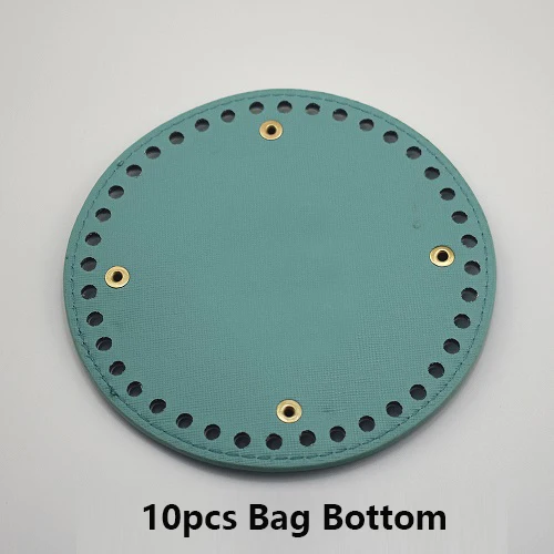 10pcs Green 14*14 см сумка Нижняя кожаная сумка, аксессуары ручной работы DIY Замена круглые коричневые низ для сумка-мешок сумка через плечо - Цвет: 10pcs Green