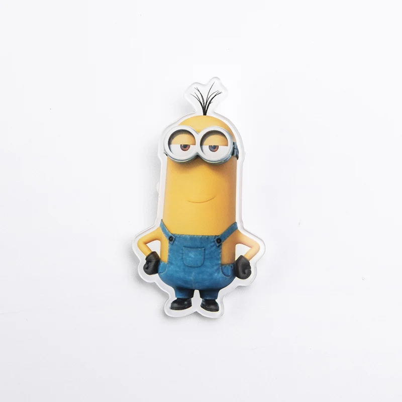 Симпатичные значки Стюарт брошь Миньоны булавки нагрудные значки Акриловые Броши для женщин мужчин рюкзак со значком сумка джинсовые куртки значок - Окраска металла: Kevin