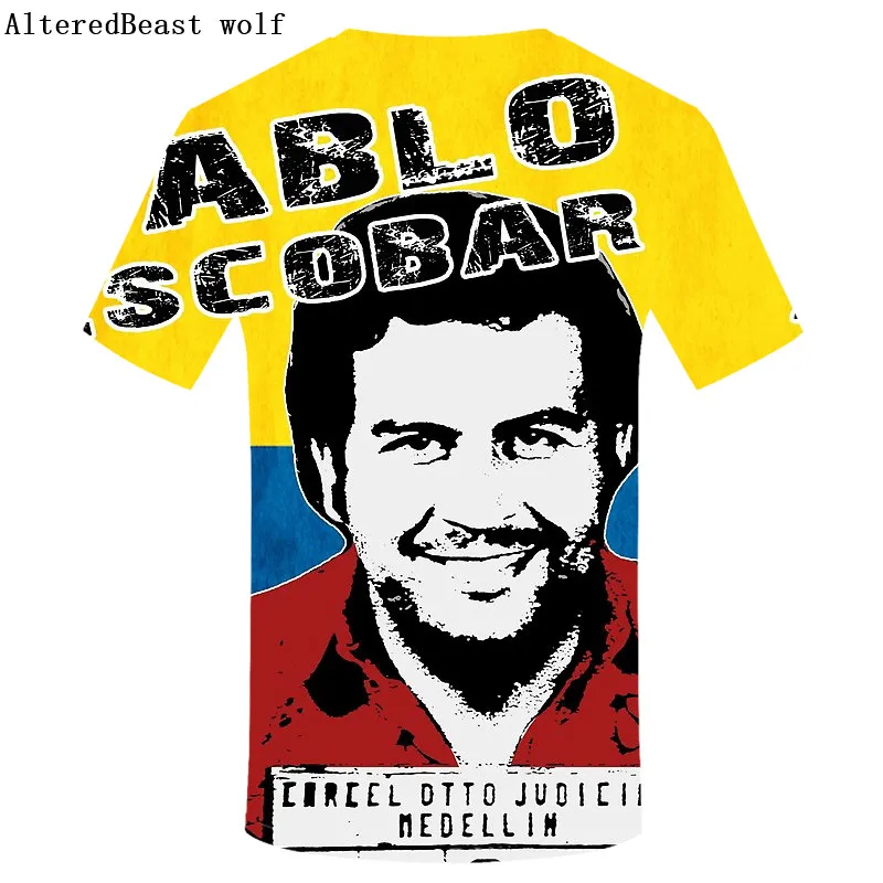 Narcos Pablo Escobar Мужская 3D футболка Homme летние Повседневное в стиле хипстер и Свэг футболка Веселая топы-новинки футболка