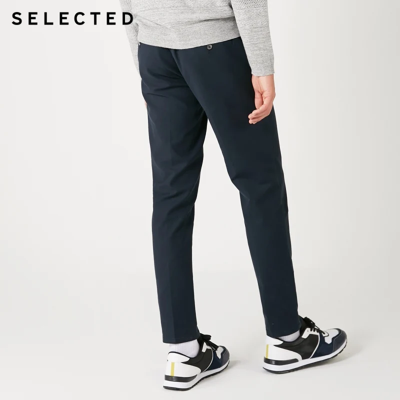 Отборные Мужские Двойные Боковые карманы Slim Fit Чистый цвет повседневные брюки S |