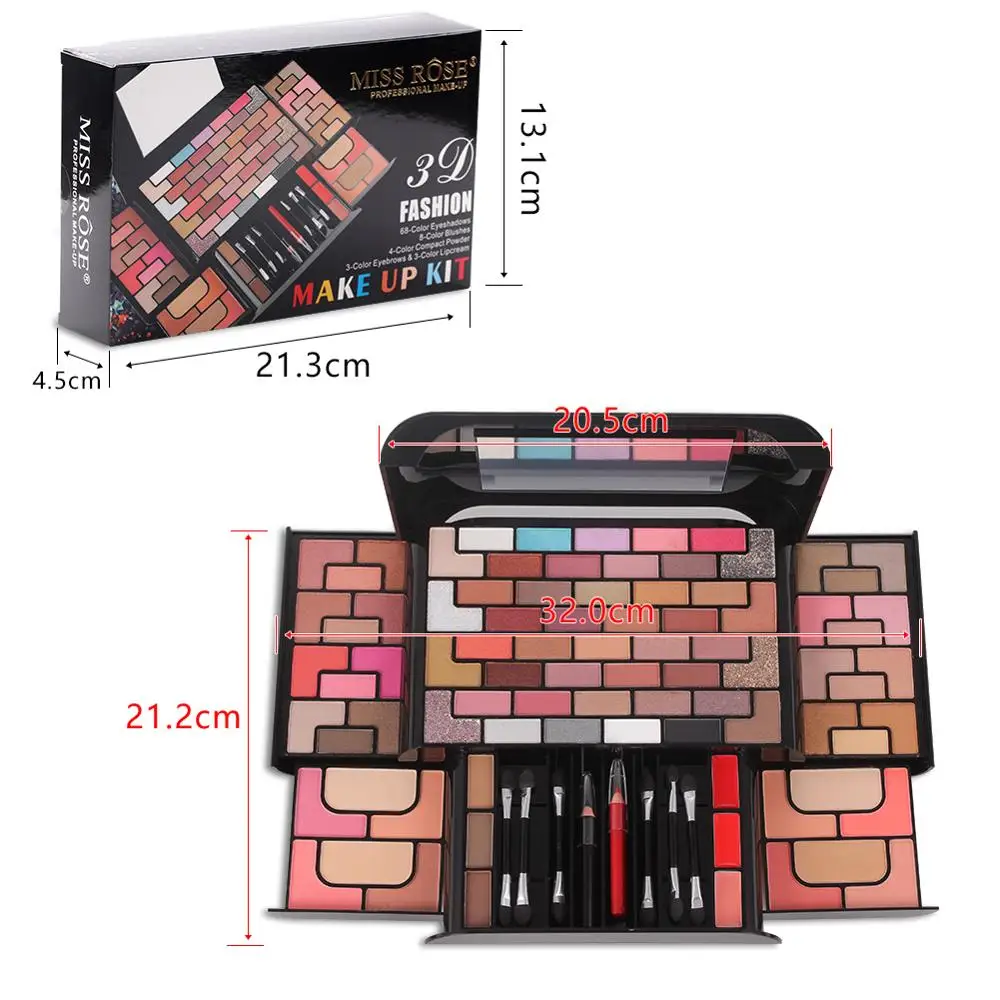 

Face Eye 68 Color Make Up Kit Cosmetic Matte Shimmer Glitter Eyeshadow Palette Makeup Kit Lipstick Cream Blush Cosmetic Makeup