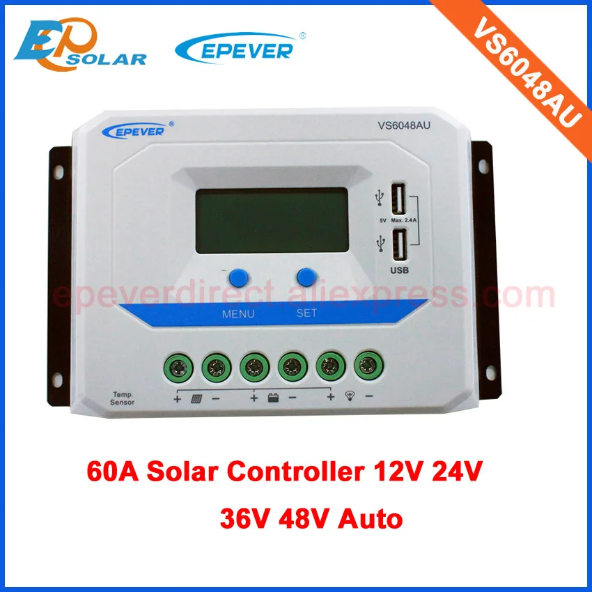 VS6048AU EPEVER ViewStar серия ШИМ Солнечный контроллер 60A 48В 36В зарядное устройство для