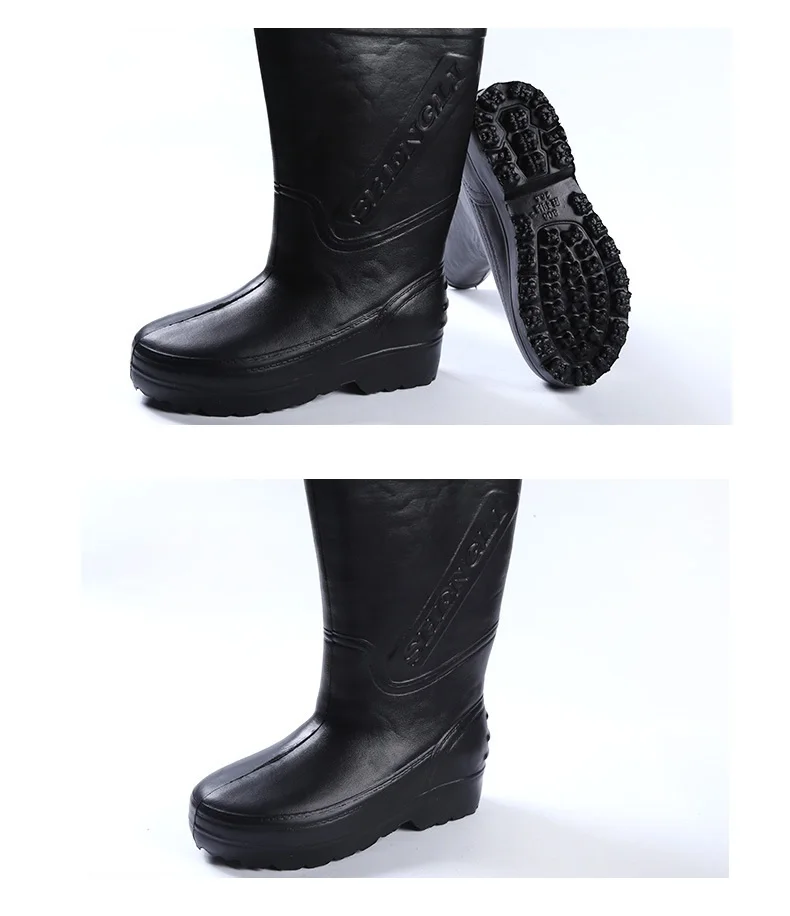 Aleafalling Pvc Waterproof Rain Boots Labor Place Shoes Men Unisex Water Rubber Mid-calf Slip On Botas M78 |