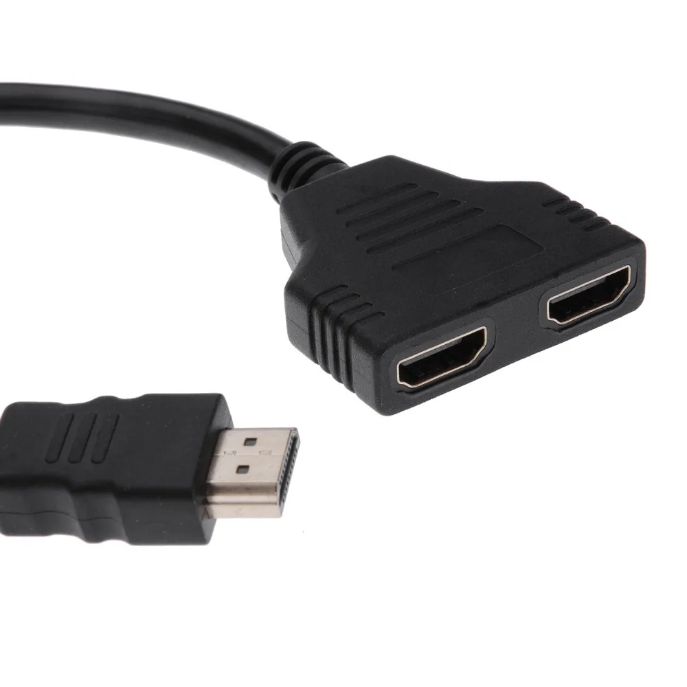 1000 шт. HDMI 1 Мужской на двойной HDMI 2 Женский Y сплиттер кабель адаптер HD светодиодный ЖК-телевизор(не может использовать 2 порта одновременно