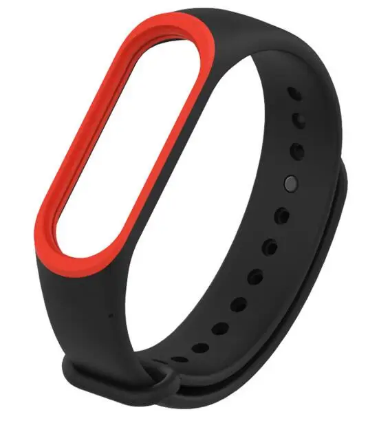 Силиконовый браслет MiBand 3 двухцветный сменный ремешок для оригинального