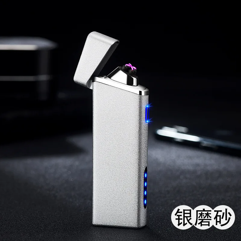Electric USB Lighter Отпечаток пальца курительная электрическая зажигалка с гнездом usb двойная дуга плазма перезаряжаемая металлическая сигаретная Зажигалка сигара 2 дуги Зажигалка труба свеча - Color Name: Electric USB Lighter