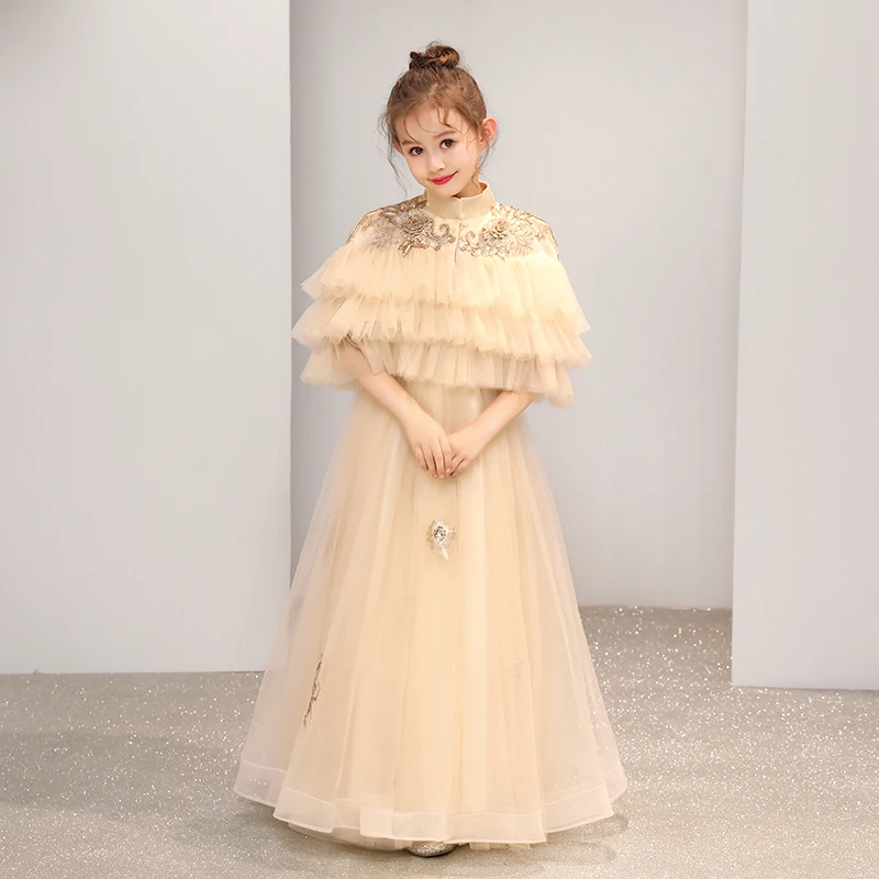 Crepe Flower Girl Dresses Appliques O-Neck Sleeveless A-line Girls For Birthday Party Communion Vestido N041 | Свадьбы и торжества
