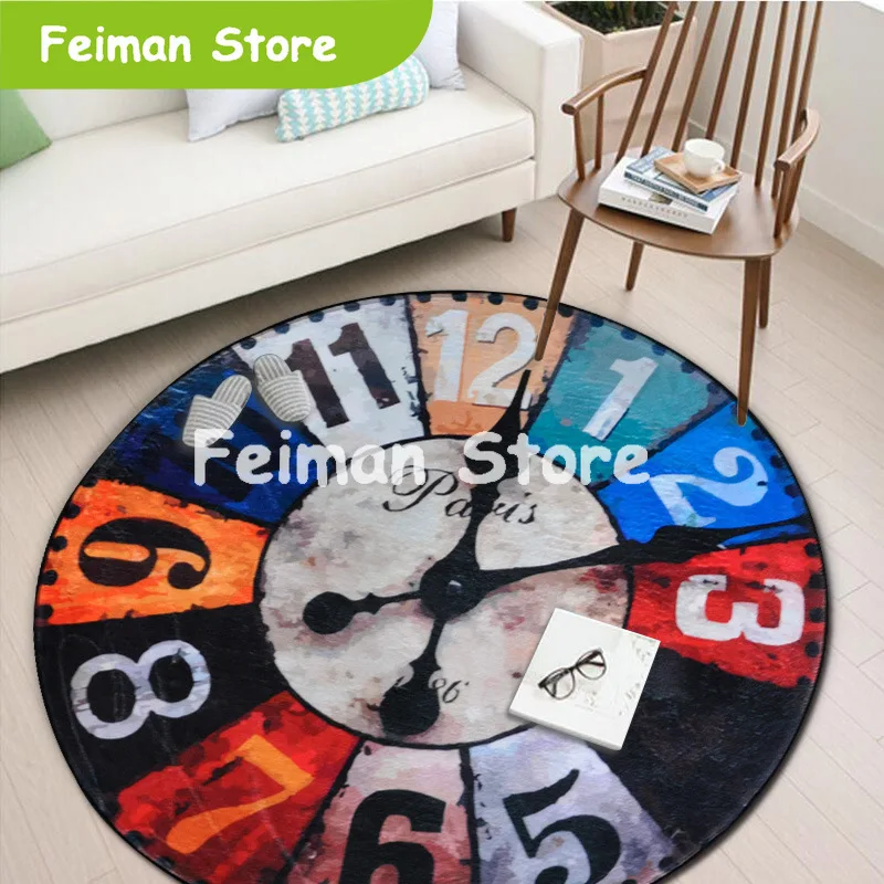 Плотные европейские винтажные креативные настенные часы Круглый ковер для