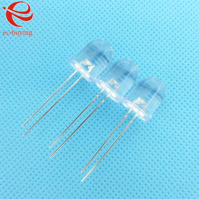 Изумрудно зеленый светодиодный круглый светоизлучающий диод 10 мм прозрачный