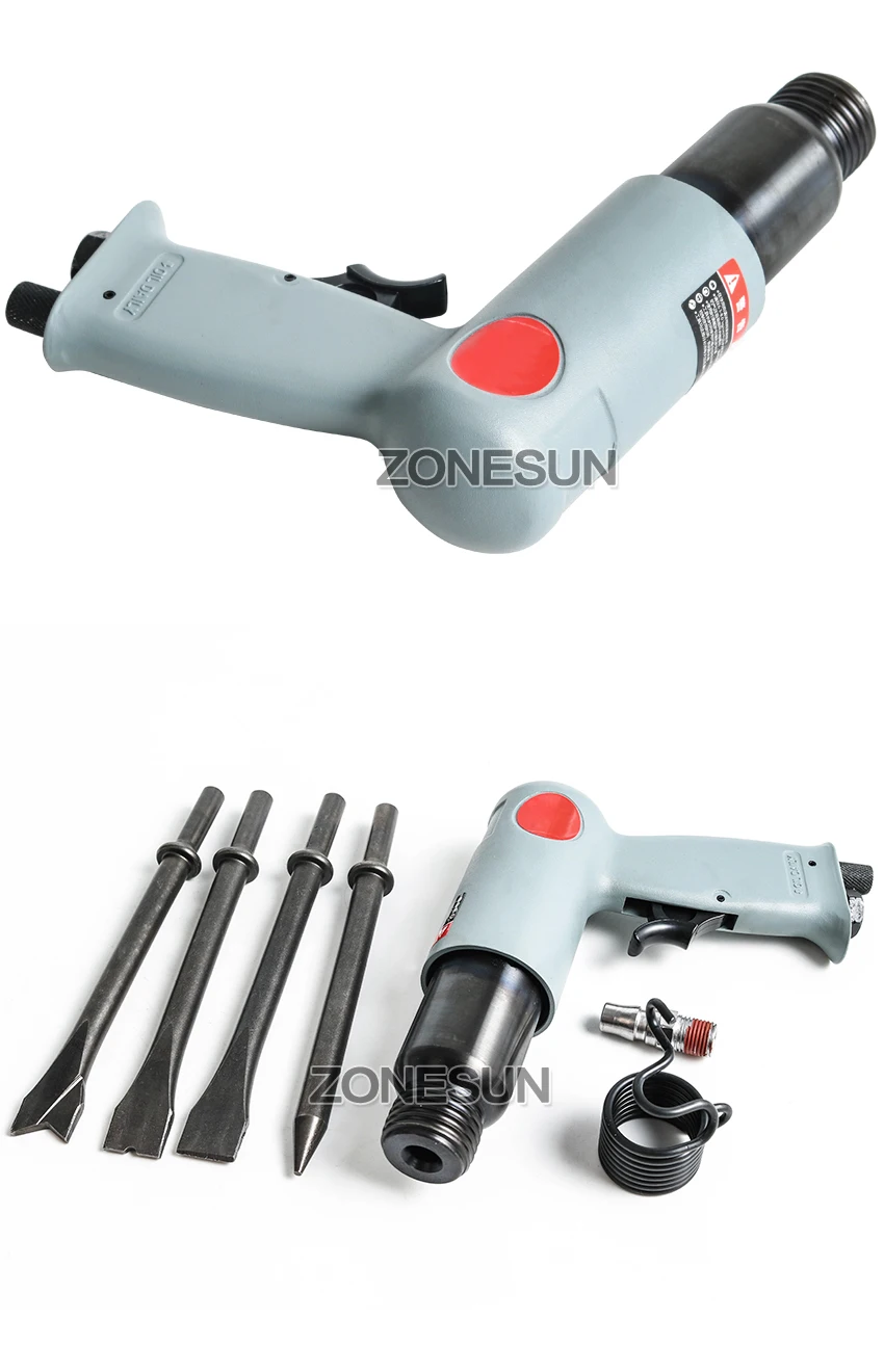 ZONESUN R-7622 Промышленные Пневматические пневмозубило набор air инструменты air долото air ржавчины remover ветер Лопата тормоз ремонт с 4 головы