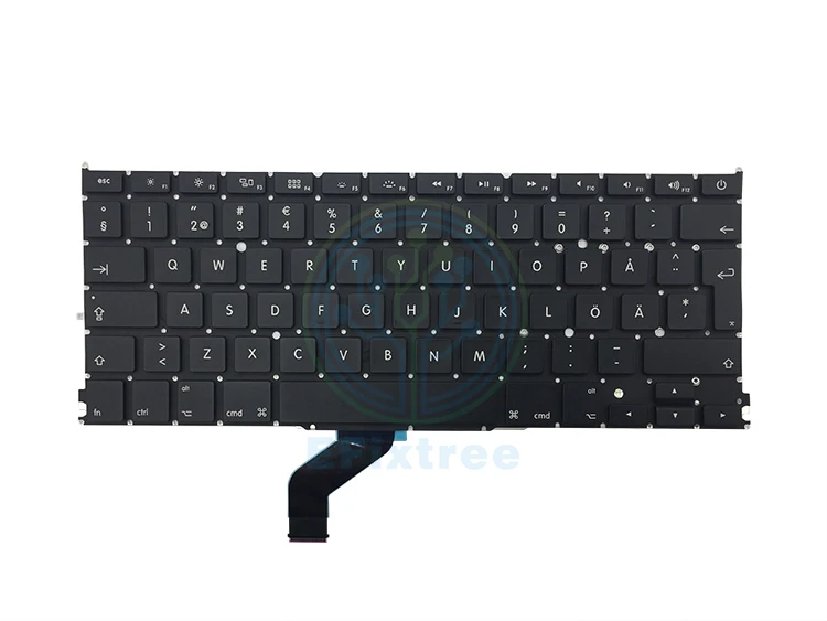 Шведская Клавиатура для ноутбука Macbook Pro retina 1" A1425 раскладка клавиатуры и тремя вариантами Крепления Винтов EMC 2557 EMC 2672 поздно 2012 начале 2013