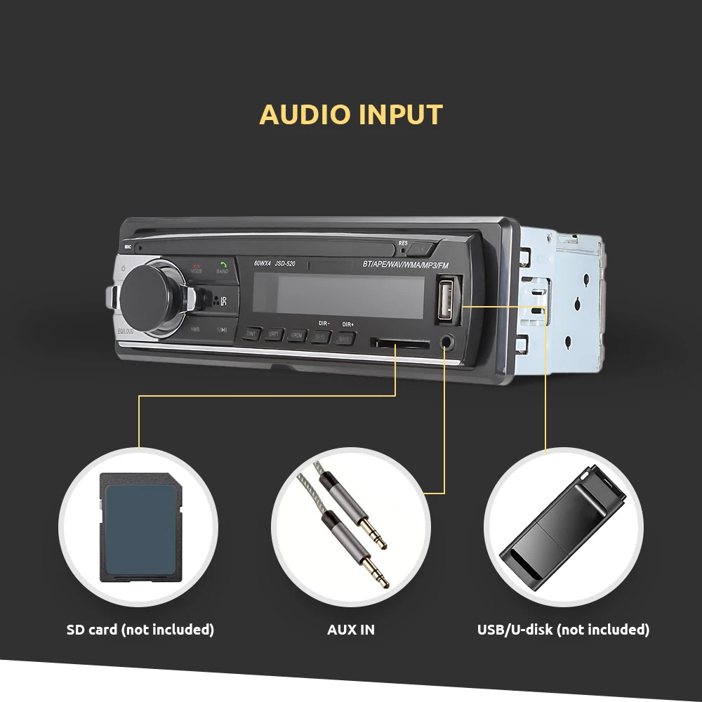 VicTsing JSD 520 Автомобильный MP3 плеер Bluetooth стерео радио FM приемник с пультом