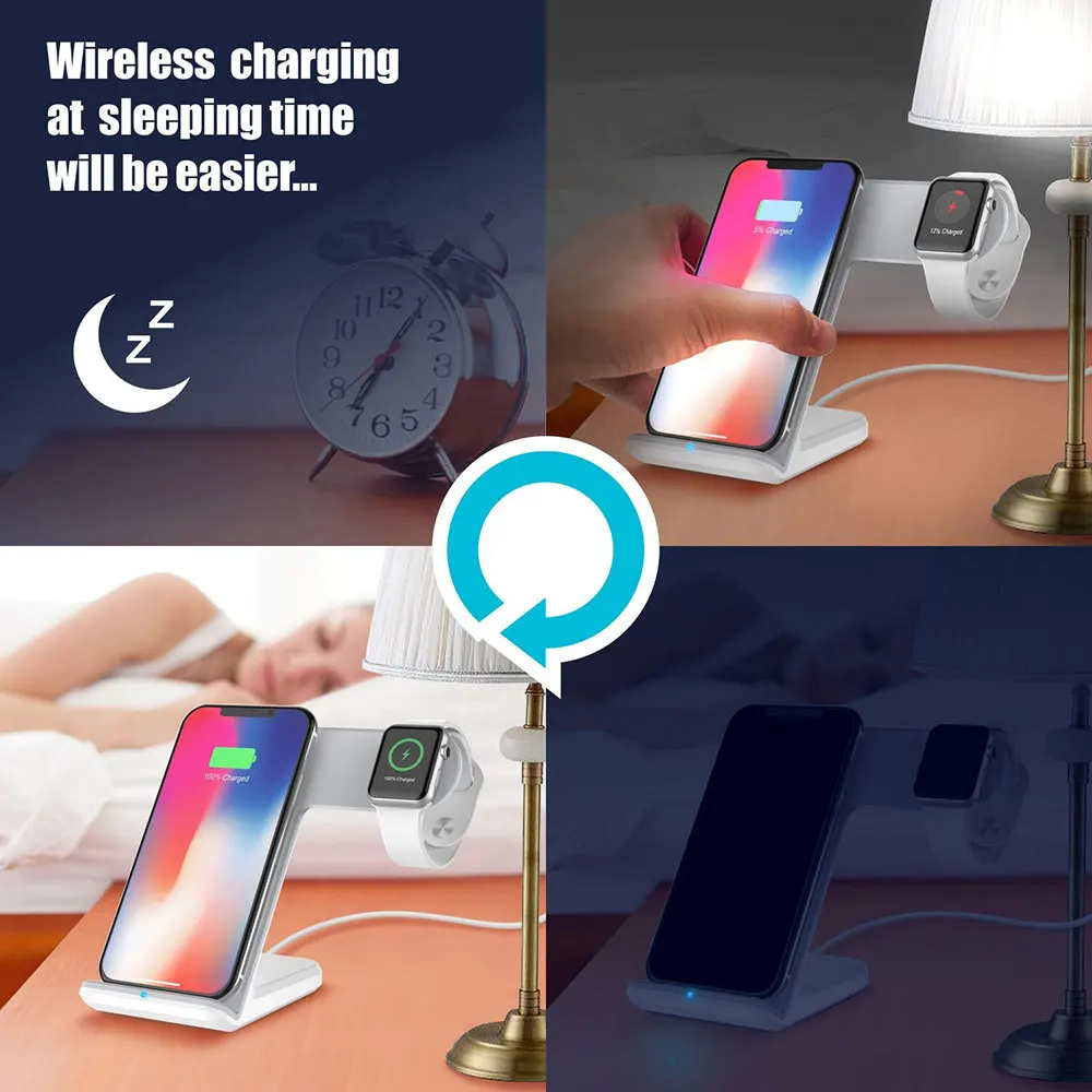 Ascromy 2in1 Qi беспроводной быстро зарядное устройство сотовый телефон держатель