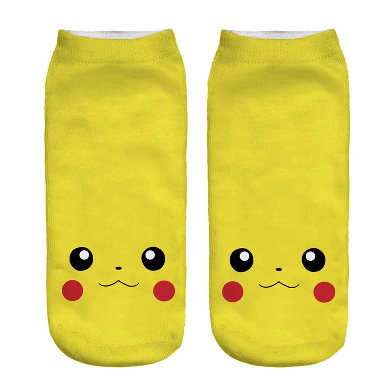 17 SLMVIAN Pokemon Pikachu/модные женские носки с 3D-принтом Meias, короткие носки, Calcetines Go, чулочно-носочные изделия - Цвет: 17